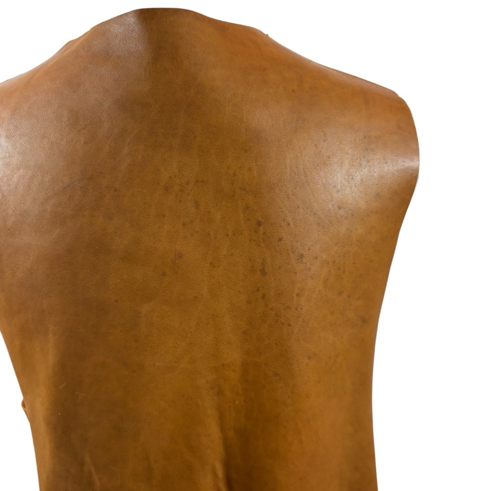 Ladies Genuine Leather Tie Front‎ Fringe Bottom Leather Vest Size Medium/Large - Picture 7 of 12